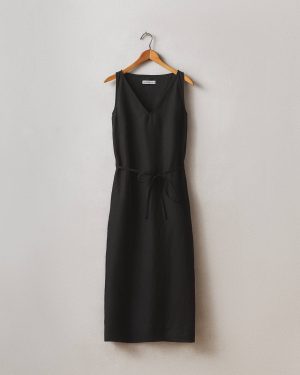 Women’s Linen Tie Dress – Meteorite
