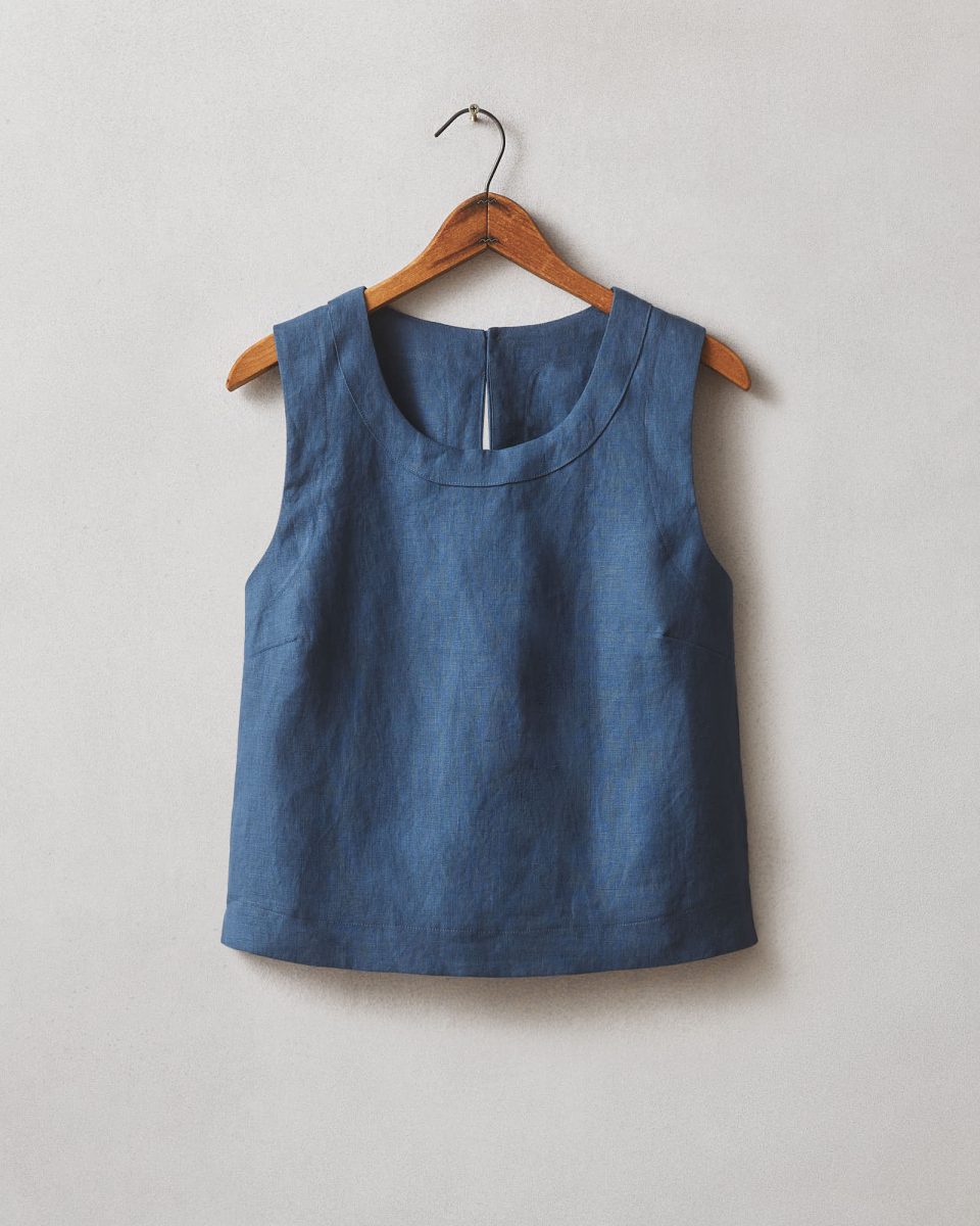 Women's Linen Tank - Marine Navy