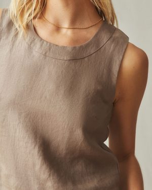 Women’s Linen Tank – Pine Bark
