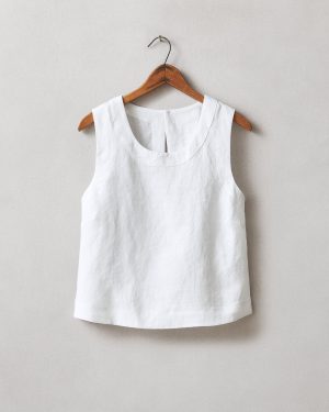 Women’s Linen Tank – White